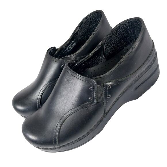DANSKO! BLACK GENUINE LEATHER DESIGN ULTIMATE POSTURE/COMFORT CLOGS! SZ 7.5M - Picture 12 of 12